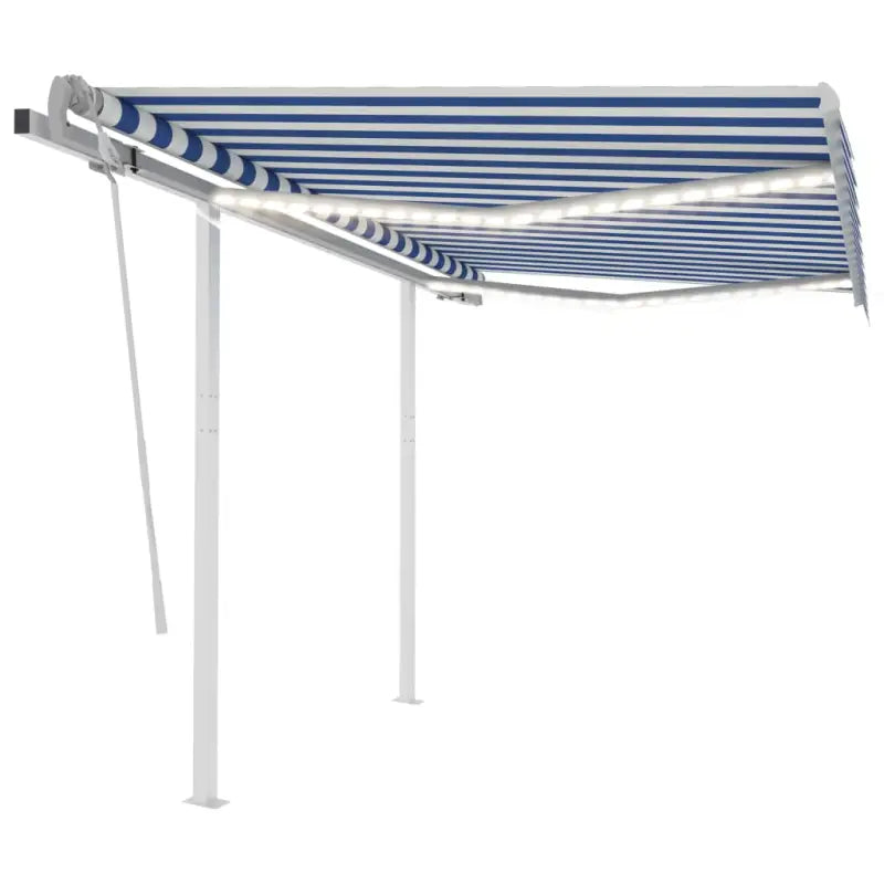 Uitschuifbare buitenluifel met stevig gepoedercoat aluminium frame - Blauw en wit / 3.5 x 2.5 m / 1 - Zonwering