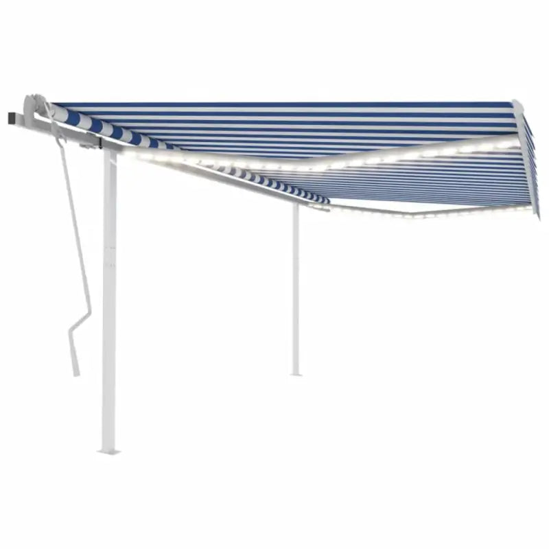 Uitschuifbare buitenluifel met stevig gepoedercoat aluminium frame - Blauw en wit / 4.5 x 3 m / 1 - Zonwering