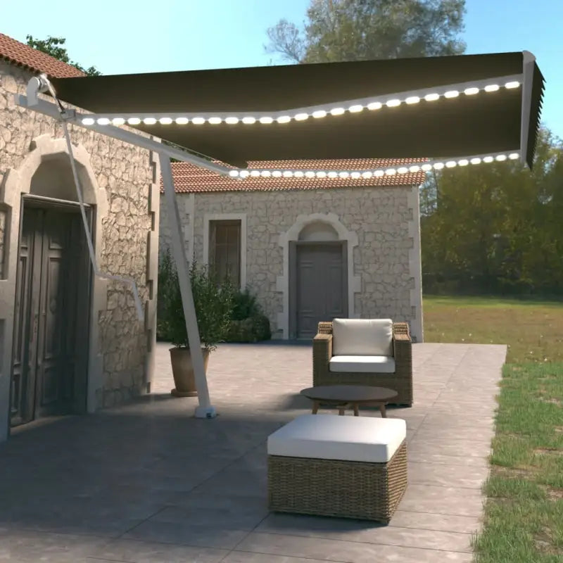 Uitschuifbare luifel met gepoedercoat aluminium en automatische bediening - Antraciet / 450 x 350 cm / 1 - Zonwering