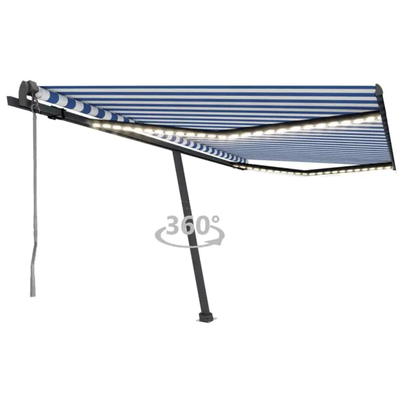 Uitschuifbare luifel met gepoedercoat aluminium voor buitenplezier - Blauw en wit / 450 x 350 cm / 1 - Zonwering