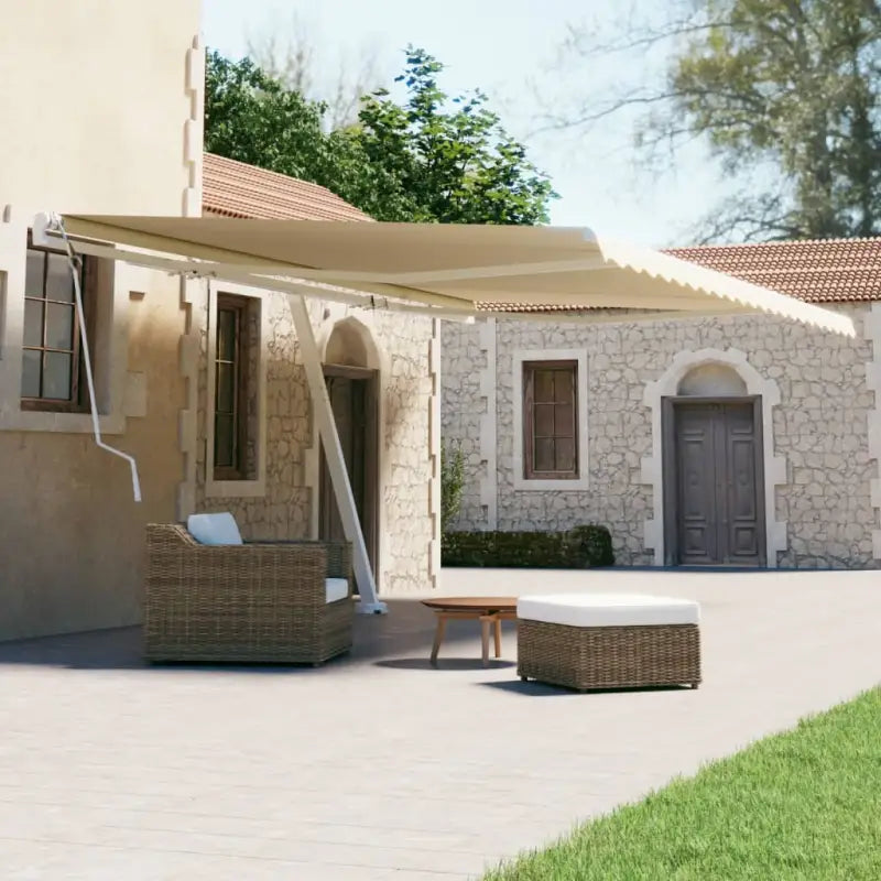 Uitschuifbare luifel met gepoedercoat aluminium voor koele buitenruimte - Crème / 500 x 300 cm / 1 - Zonwering