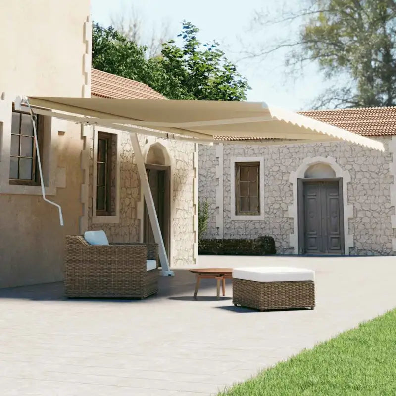 Uitschuifbare luifel met gepoedercoat aluminium voor koele buitenruimte - Crème / 600 x 300 cm / 1 - Zonwering
