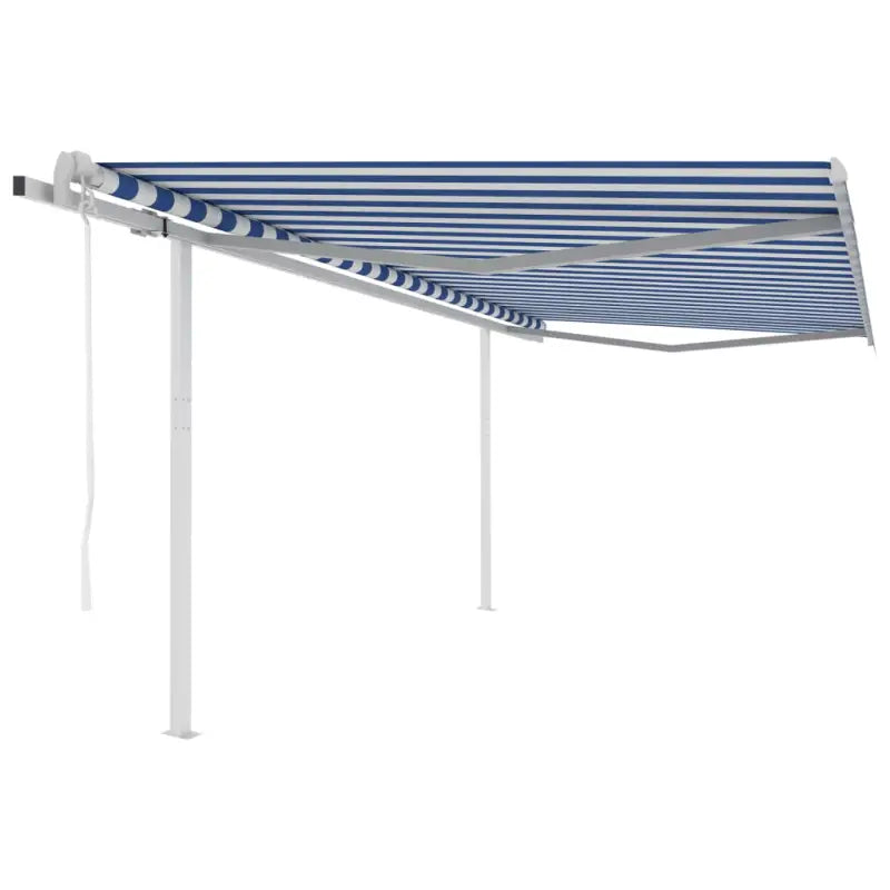 Uitschuifbare luifel met gepoedercoat aluminium voor schaduw en koelheid - Blauw en wit / 4.5 x 3 m / 1 - Zonwering