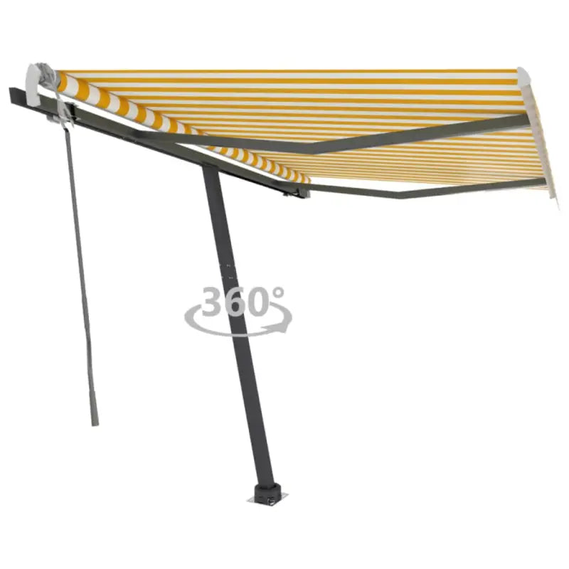 Uitschuifbare luifel met gepoedercoat aluminium voor schaduw buiten - Geel en wit / 300 x 250 cm / 1 - Zonwering