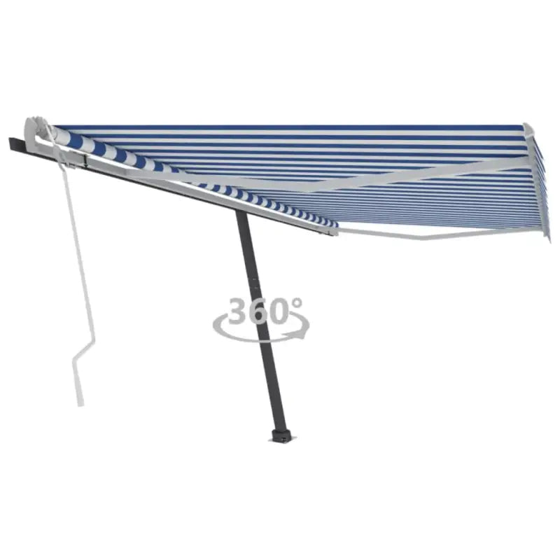 Uitschuifbare luifel met gepoedercoat aluminium voor schaduw buiten - Blauw en wit / 400 x 300 cm / 1 - Zonwering