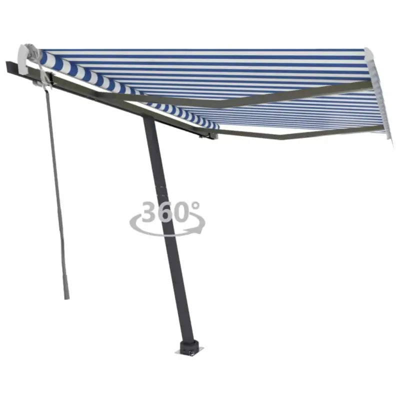 Uitschuifbare luifel met gepoedercoat aluminium voor schaduw buiten - Blauw en wit / 300 x 250 cm / 1 - Zonwering
