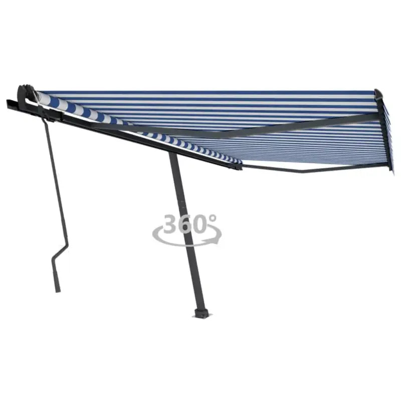 Uitschuifbare luifel met gepoedercoat aluminium voor schaduw buiten - Blauw en wit / 450 x 350 cm / 1 - Zonwering