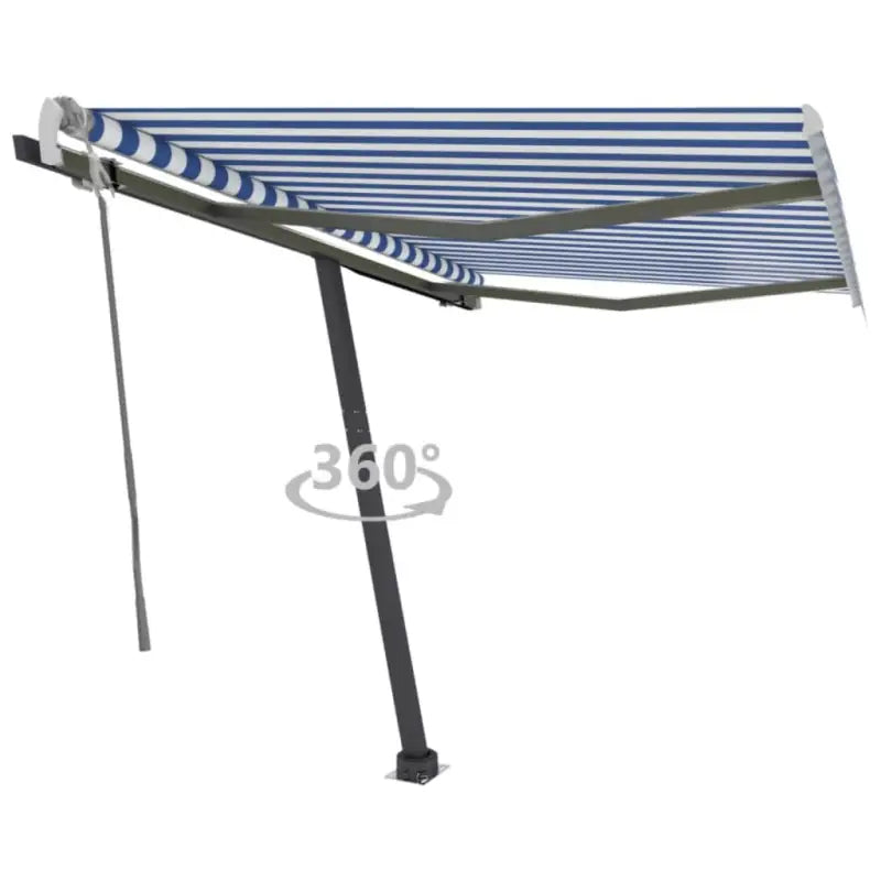 Uitschuifbare luifel met gepoedercoat aluminium voor schaduw buiten - Blauw en wit / 350 x 250 cm / 1 - Zonwering