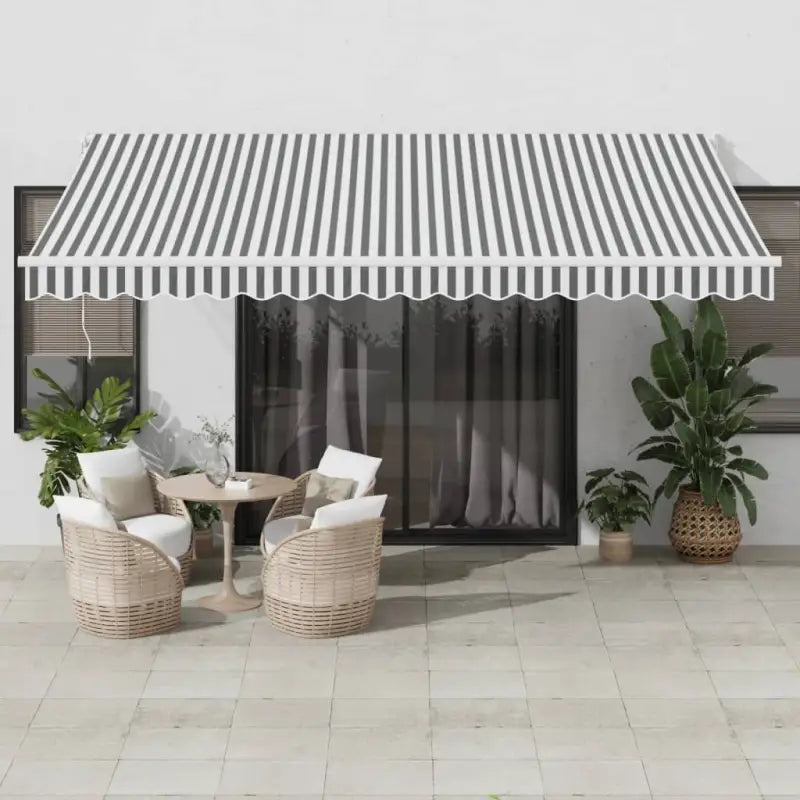 Uitschuifbare luifel van gepoedercoat aluminium voor terras en tuin - Antraciet en wit / 4.5 x 3 m / 1 - Zonwering