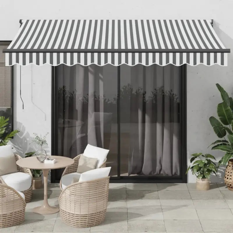 Uitschuifbare luifel van gepoedercoat aluminium voor terras en tuin - Antraciet en zwart / 3.5 x 2.5 m / 1 - Zonwering