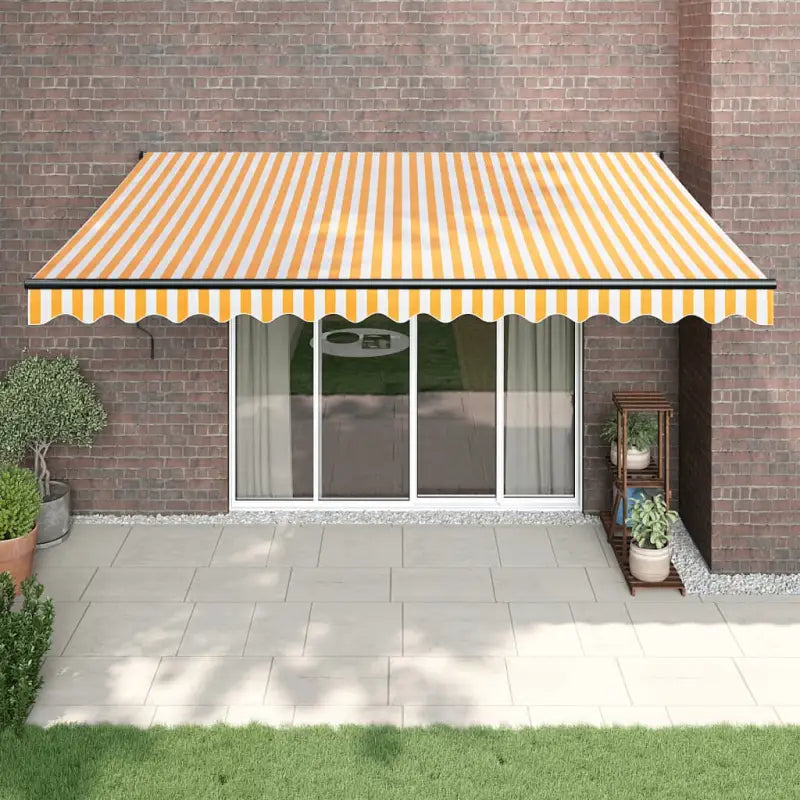 Uitschuifbare luifel van gepoedercoat aluminium voor terras en tuin - Geel / 4 x 3 m / 1 - Zonwering