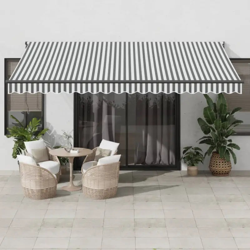 Uitschuifbare luifel van gepoedercoat aluminium voor terras en tuin - Antraciet en zwart / 4.5 x 3 m / 1 - Zonwering