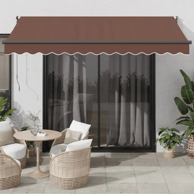 Uitschuifbare luifel van gepoedercoat aluminium voor terras en tuin - Bruin / 350 x 250 cm / 1 - Zonwering