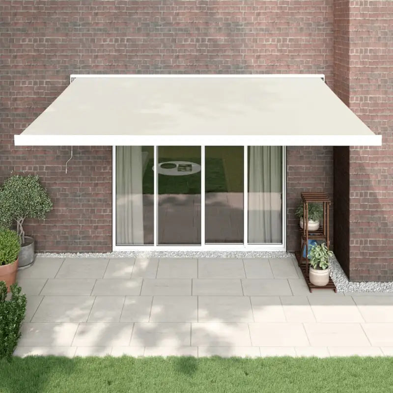 Uittrekbare luifel in gepoedercoat aluminium voor je terras - Crèmekleurig (wit frame) / 4 x 3 m / 1 - Zonwering