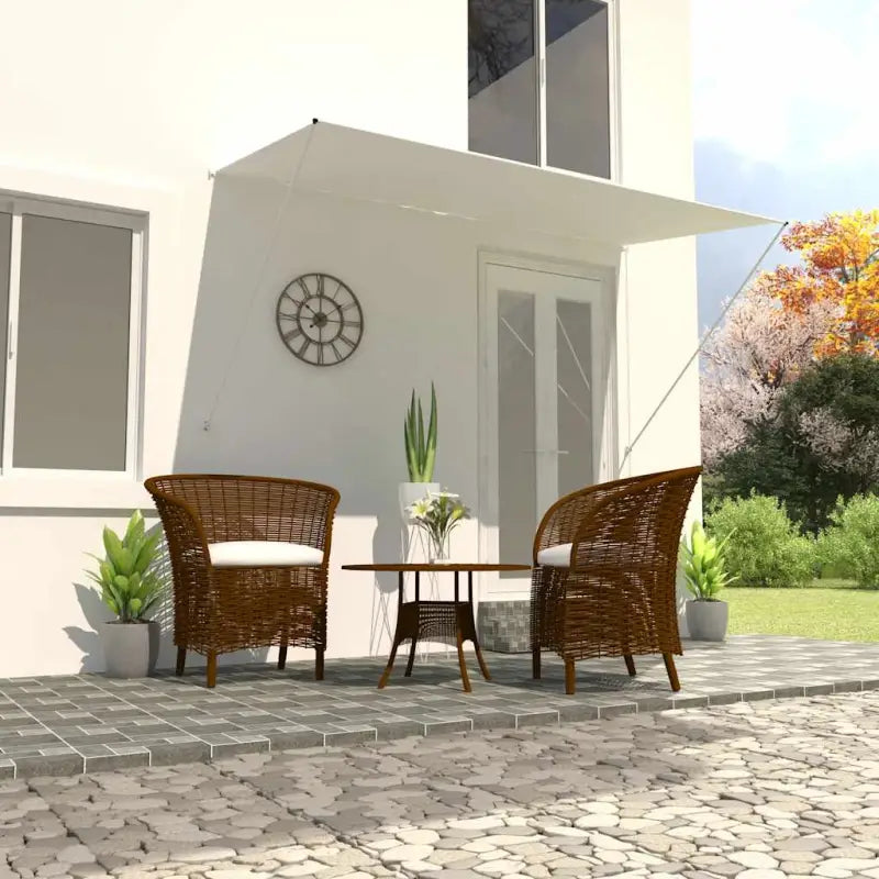 Uittrekbare zonwering met stalen frame voor terras en raam - Crème / 250 x 150 cm / 1 - Zonwering