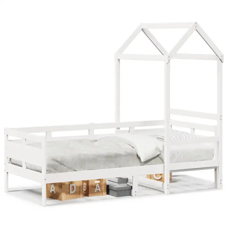 Veelzijdige slaapbank van massief grenenhout met open zijdeur in wit - Bedden & bedframes