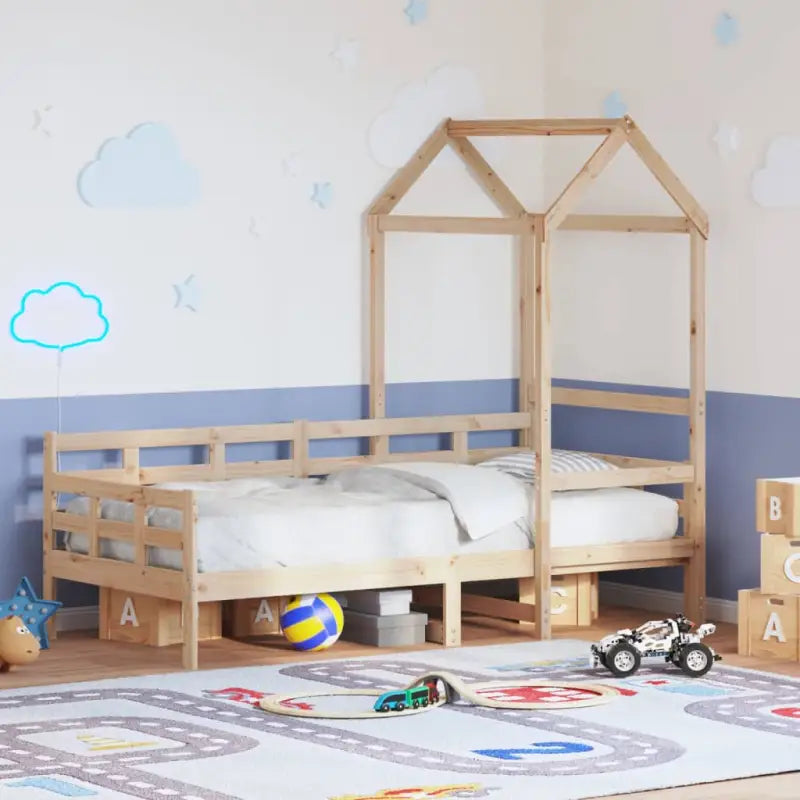 Veelzijdige slaapbank van massief grenenhout met open zijdeur - Naturel / 90 x 190 cm - Bedden & bedframes