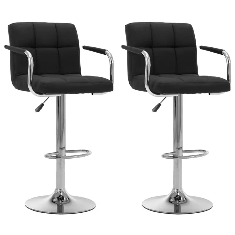 Verchroomd stalen barkrukken set voor keuken en bar gebruik levering bevat - Zwart / 2 - Barkrukken