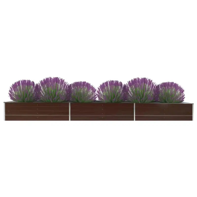 Verhoogde gegalvaniseerd staal plantenbak voor tuin en balkon decoratie - Bruin / 480 x 80 x 45 cm / 1 - Bloempotten &