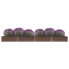 Verhoogde gegalvaniseerd staal plantenbak voor tuin en balkon decoratie - Bruin / 600 x 80 x 45 cm / 1 - Bloempotten &