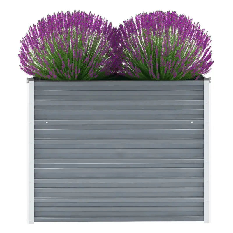 Verhoogde metalen plantenbak van gegalvaniseerd staal voor tuin en balkon - Grijs / 100 x 40 x 77 cm / 1 - Bloempotten