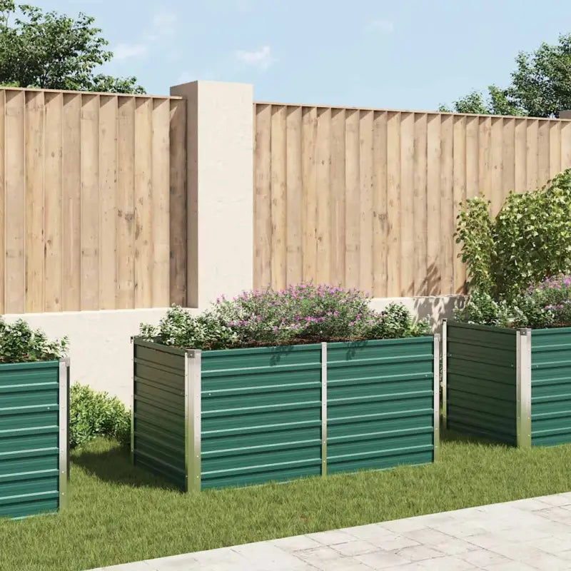 Verhoogde plantenbak van gegalvaniseerd staal voor tuin en balkon - Groen / 160 x 80 x 77 cm / 1 - Bloempotten &