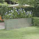 Verhoogde plantenbak van gepoedercoat staal voor tuin en balkon - Zilver / 224 x 40 x 68 cm / 1 - Bloempotten &