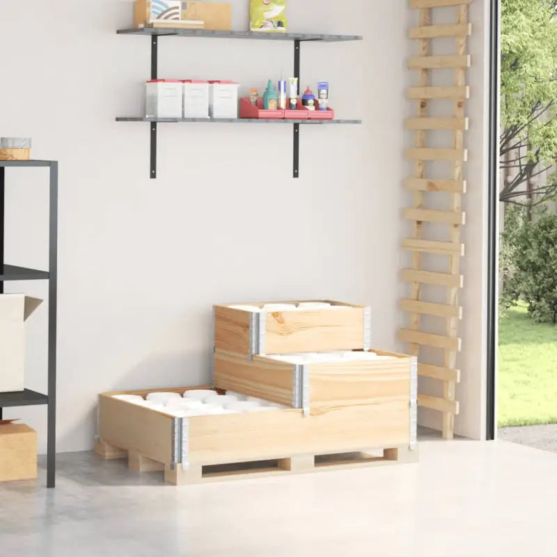 Verhoogde plantenbak van massief grenenhout met open bodem - Bloempotten & plantenbakken