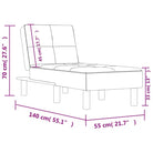 Verstelbare chaise longue voor kleine ontspanningshoekje met totale afmetingen - Chaises longues