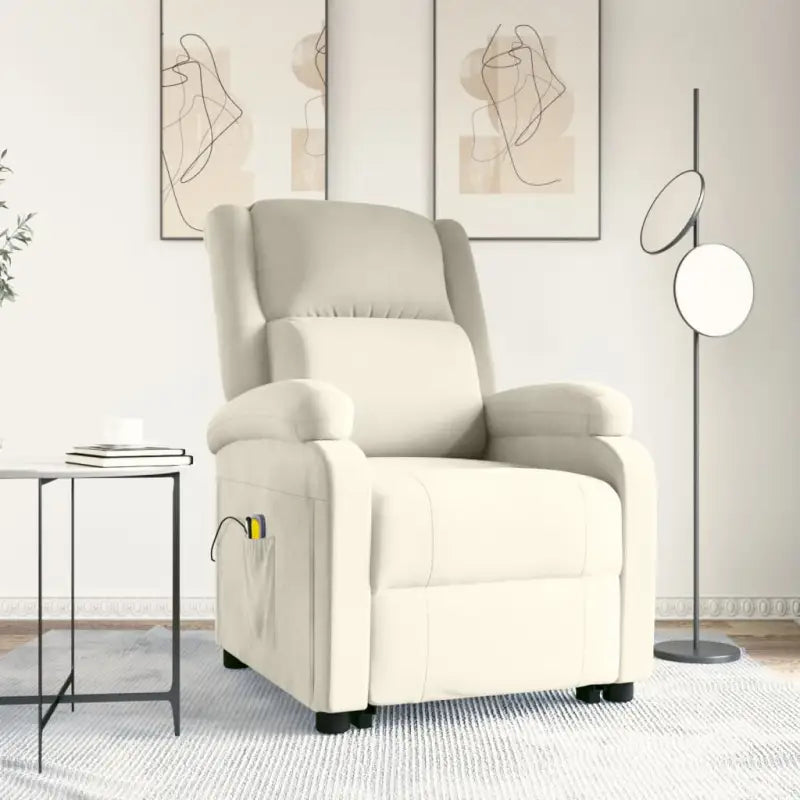 Verstelbare elektrische massagestoel met krachtige motor voor ultiem comfort - Crème / 1 - Elektrische massagestoelen