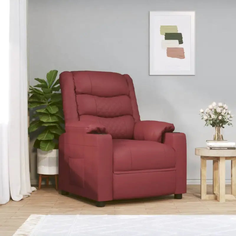 Verstelbare fauteuil voor ultiem comfort en ontspanning - Wijnrood / 1 - Fauteuils & Relaxfauteuils