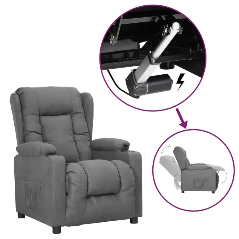 Verstelbare stoel met elektrische motor voor ultiem comfort - Lichtgrijs / 1 - Fauteuils & Relaxfauteuils