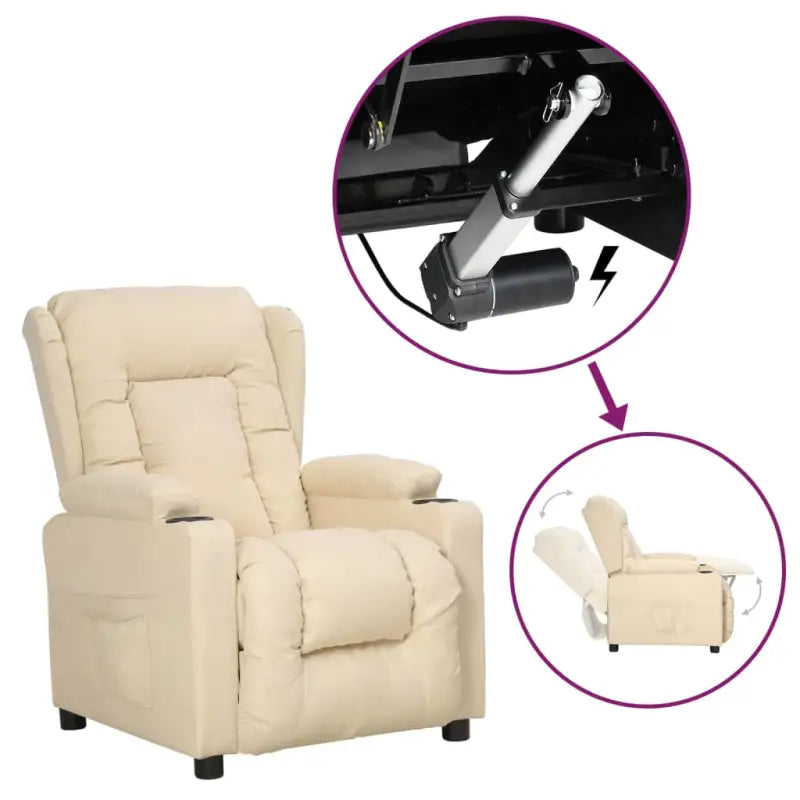 Verstelbare stoel met elektrische motor voor ultiem comfort - Crème / 1 - Fauteuils & Relaxfauteuils