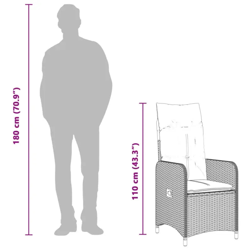Verstelbare tuinstoel met poly rattan voor een comfortabele zitervaring - Tuinstoelen