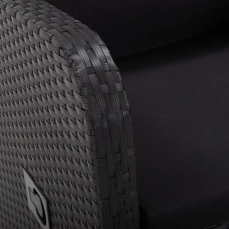 Verstelbare tuinstoelen van poly rattan in zwart materiaal - Tuinstoelen