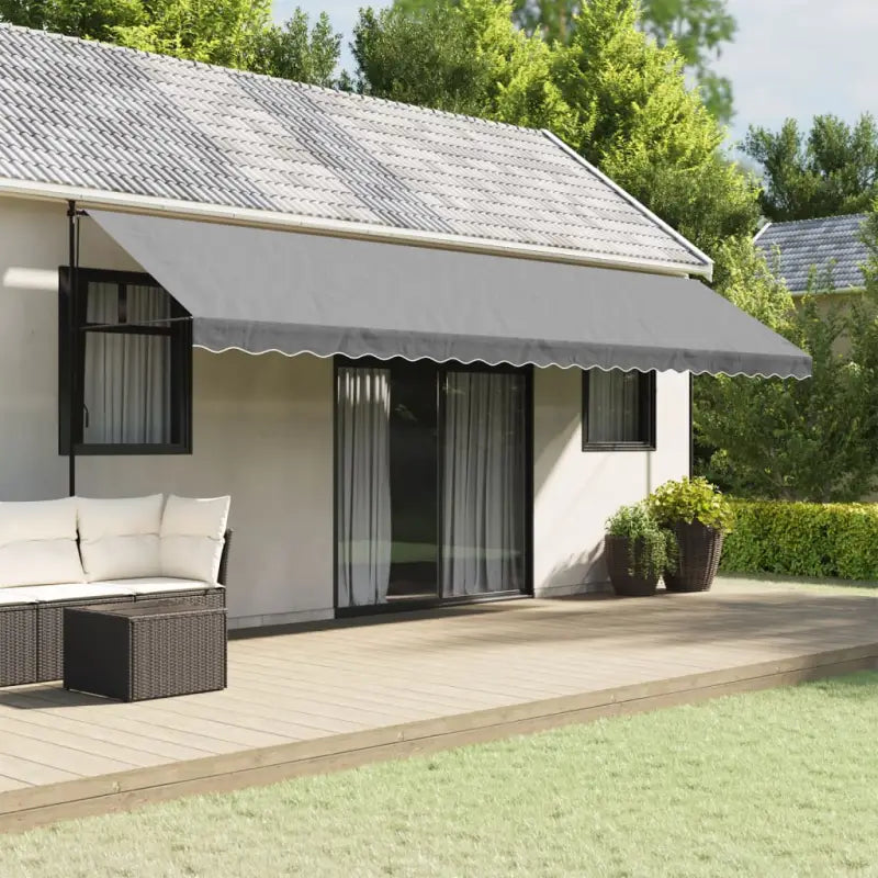 Vervangingsdoek voor Luifelrok voor een Frisse uitstraling - Antraciete strepen / 6 m / 1 - Zonwering