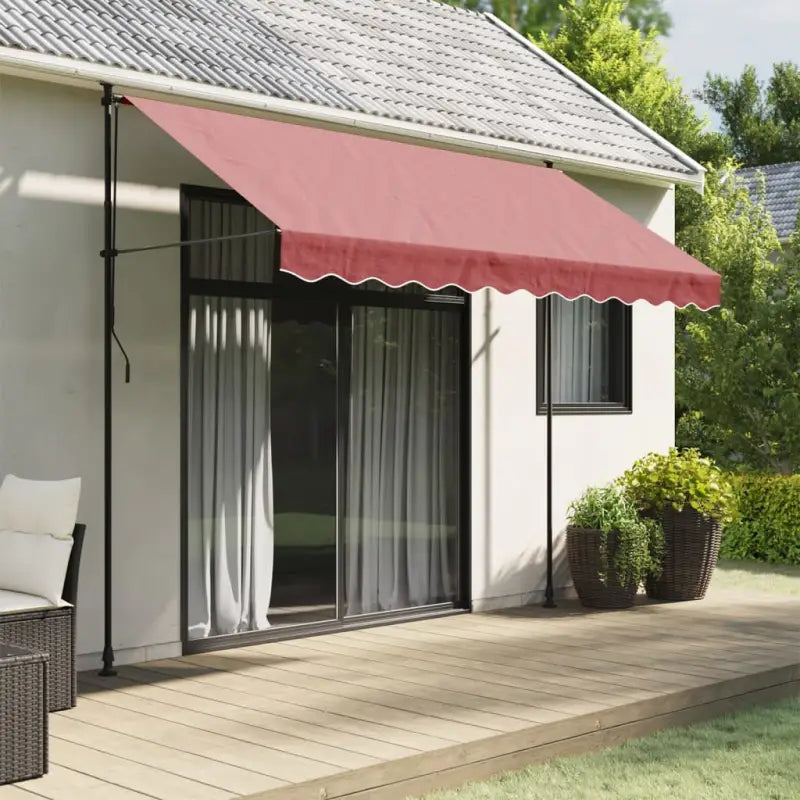 Vervangingsdoek voor Luifelrok voor een Frisse uitstraling - wijnrode streep / 3 m / 1 - Zonwering