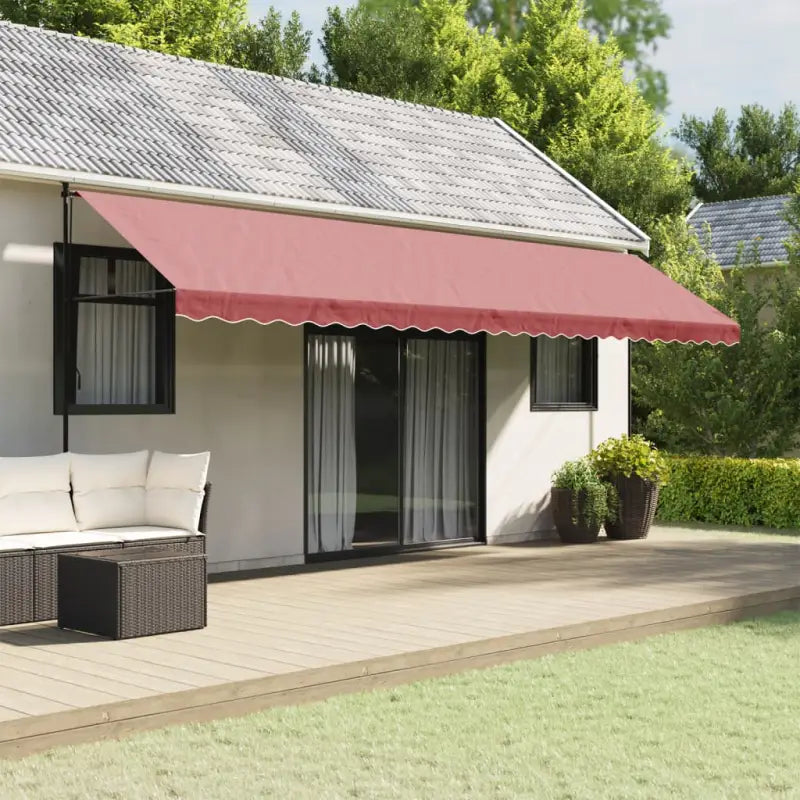 Vervangingsdoek voor Luifelrok voor een Frisse uitstraling - wijnrode streep / 6 m / 1 - Zonwering