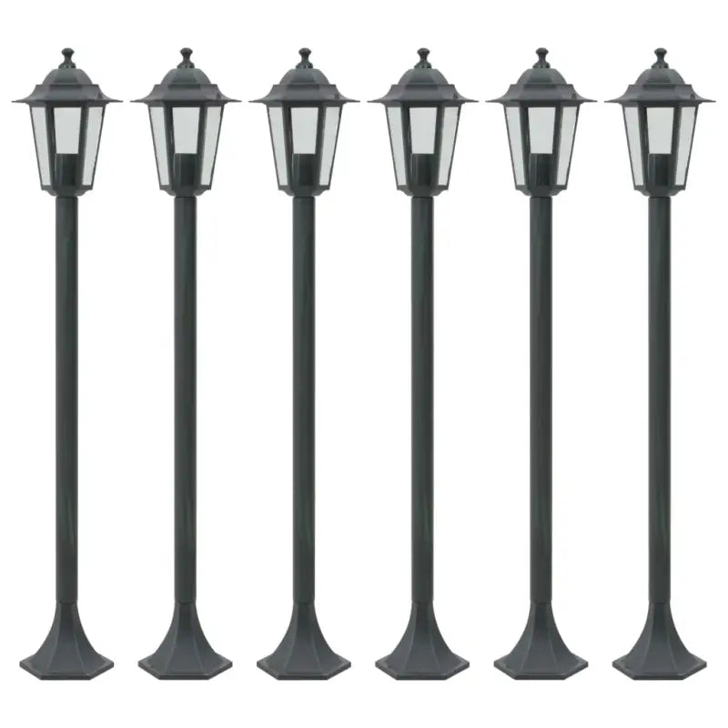 Vijfdelige tuinlampenset met PVC lampenkap en duurzame levering bevat - Donkergroen / 6 / 1 - Buitenverlichting