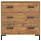 Vintage houten ladekast van massief grenenhout met metalen poten - Commodes & ladekasten