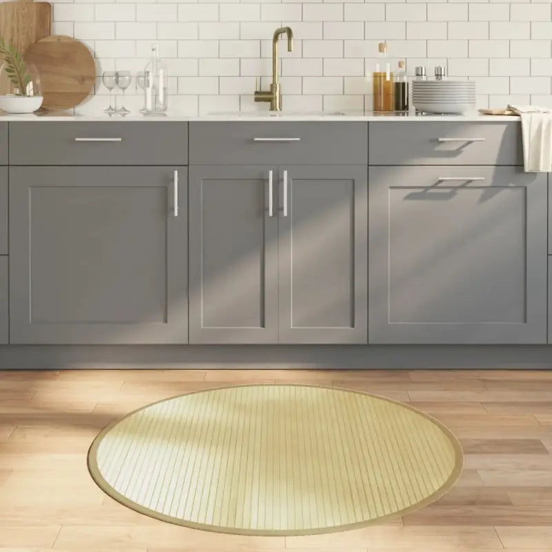 Vloerkleed van Bamboe met neutrale kleuren en gemakkelijk schoon te maken - lichtnaturel / 100 cm - Vloerkleden