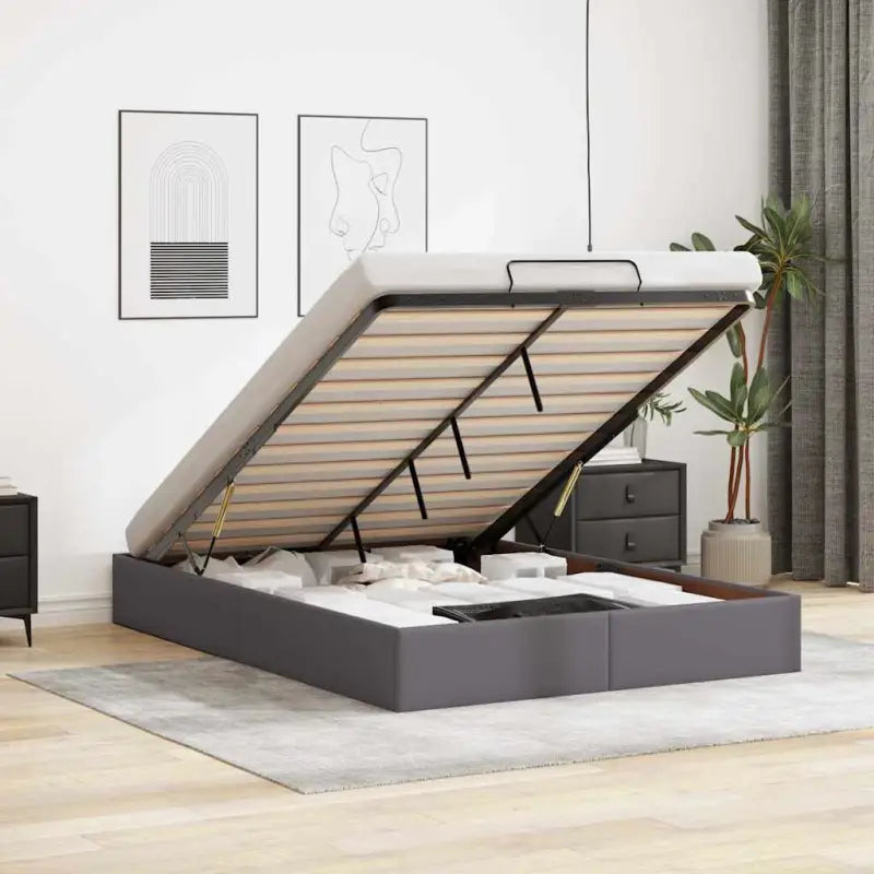 Voetenbank voor bedden en boxspring nodig met opberggemak en comfort - Grijs / 140 x 190 cm - Bedden & bedframes