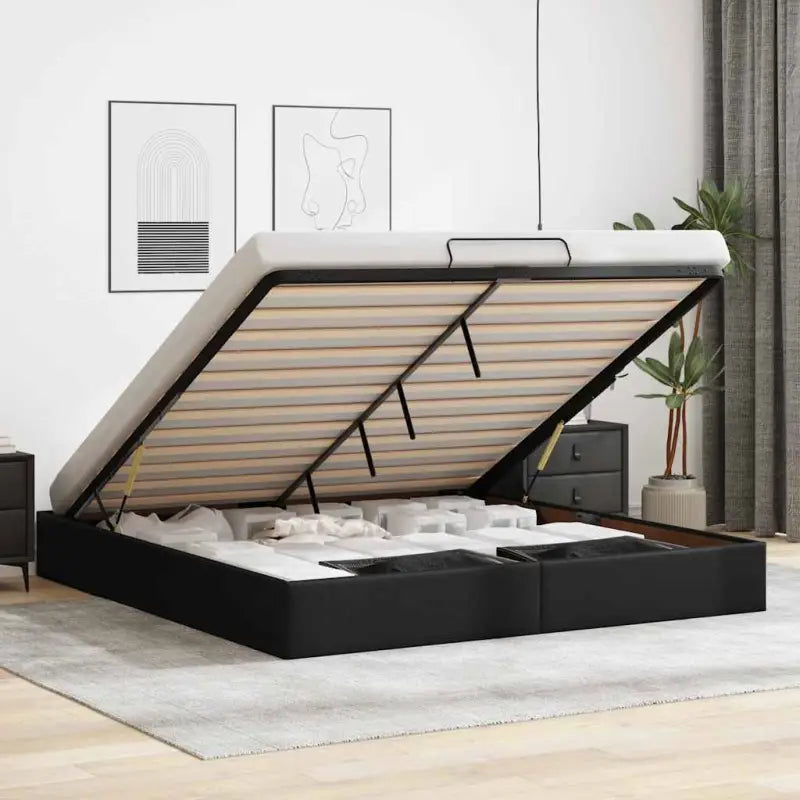 Voetenbank voor bedden en boxspring nodig met opberggemak en comfort - Zwart / 180 x 200 cm - Bedden & bedframes