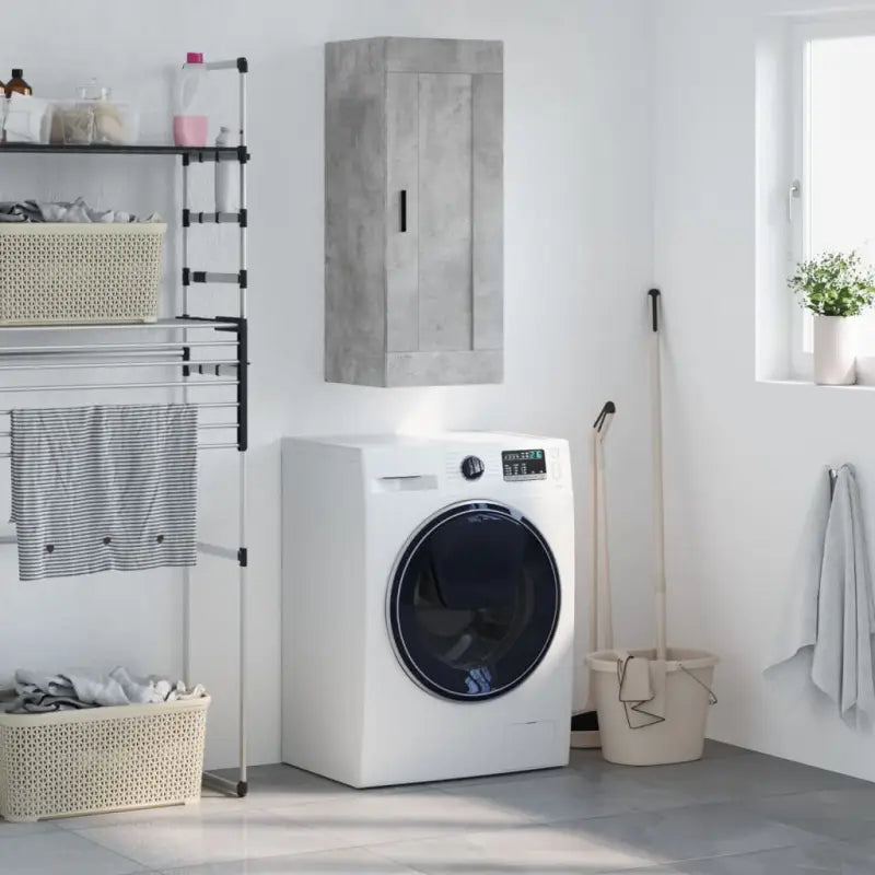 Wandkast van bewerkt hout met elegant en tijdloos ontwerp - Betongrijs / 1 - Dressoirs & buffetkasten