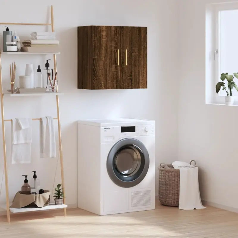 Wandkast van bewerkt hout voor interieur en opbergruimte - bruin eikenkleur / 1 - Opbergkasten & lockerkasten