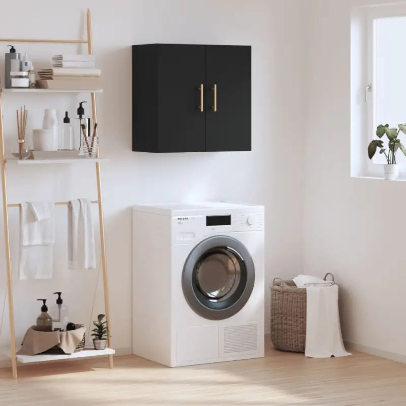 Wandkast van bewerkt hout voor interieur en opbergruimte - Zwart / 1 - Opbergkasten & lockerkasten