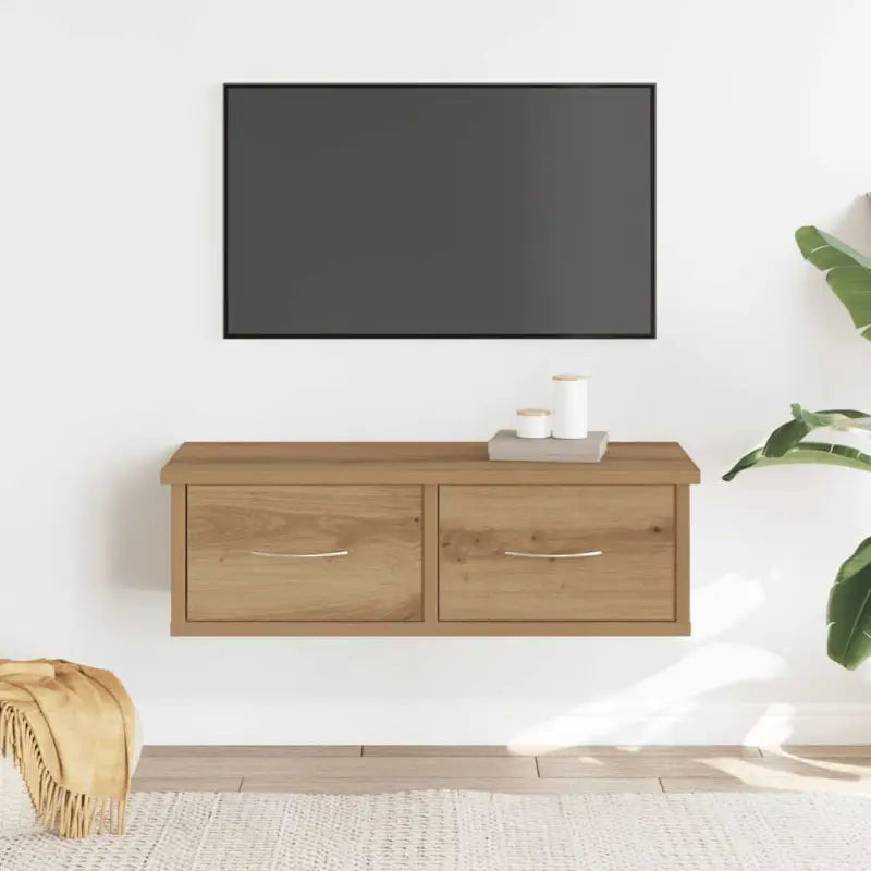 Wandplank van bewerkt hout voor stijlvolle muurdecoratie - artisanaal eikenkleurig / 1 - Wandplanken