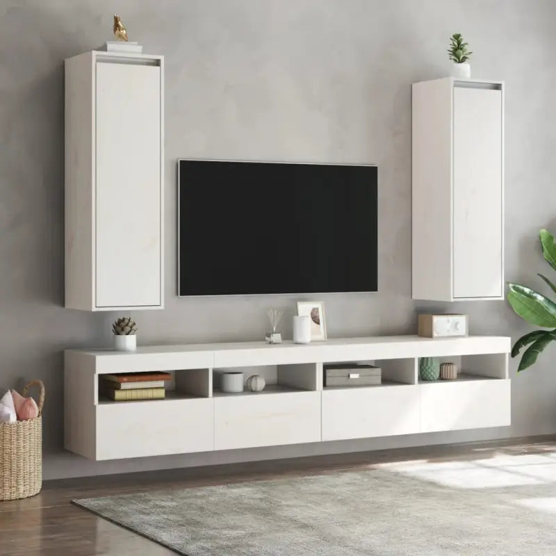 Wandplanken en wandkasten van massief grenenhout voor modern interieur - Wit / 2 / 1 - Wandplanken