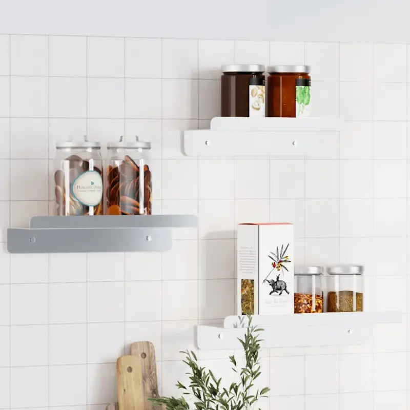 Wandplanken met verhoogde randen voor een stijlvol en stevig design - Zilver / 1 - Wandplanken