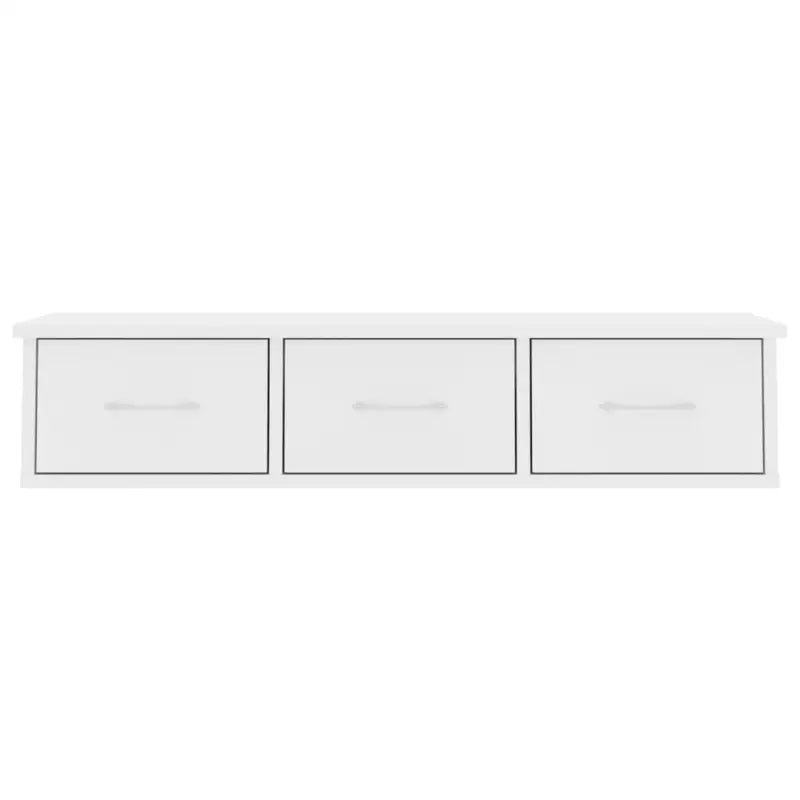 Wandplanken van bewerkt hout met lades voor stijl en opbergruimte - Wit / 1 - Wandplanken